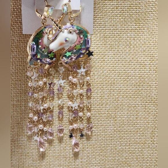 BETSY Johnson super long unicorn long tassel earrings new!!! - Picture 4 of 4